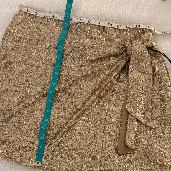 Gold Sequin Wrap Skirt - Picture 2 of 6